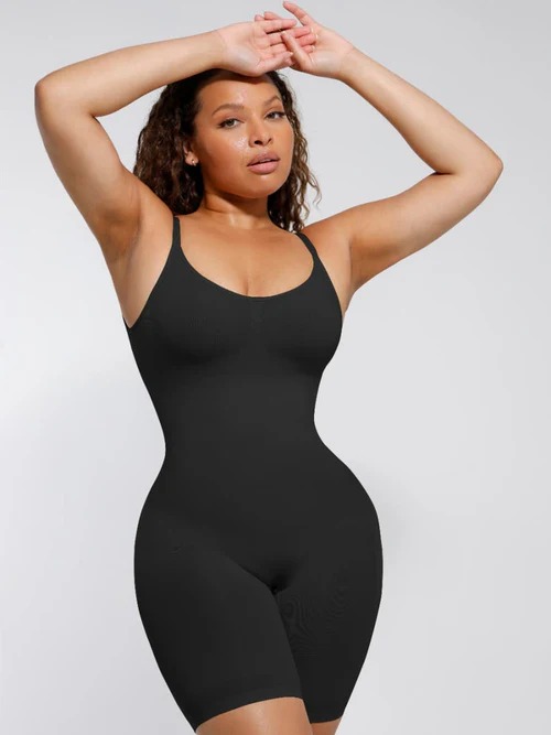 Seamless Covered Chest Body Suit with Open Back