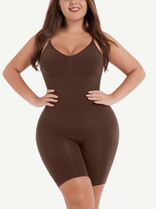 Seamless Covered Chest Body Suit with Open Back - Image 2